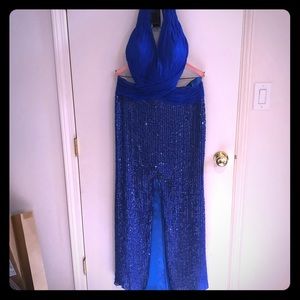 Sequined Cut Out design Prom Gown